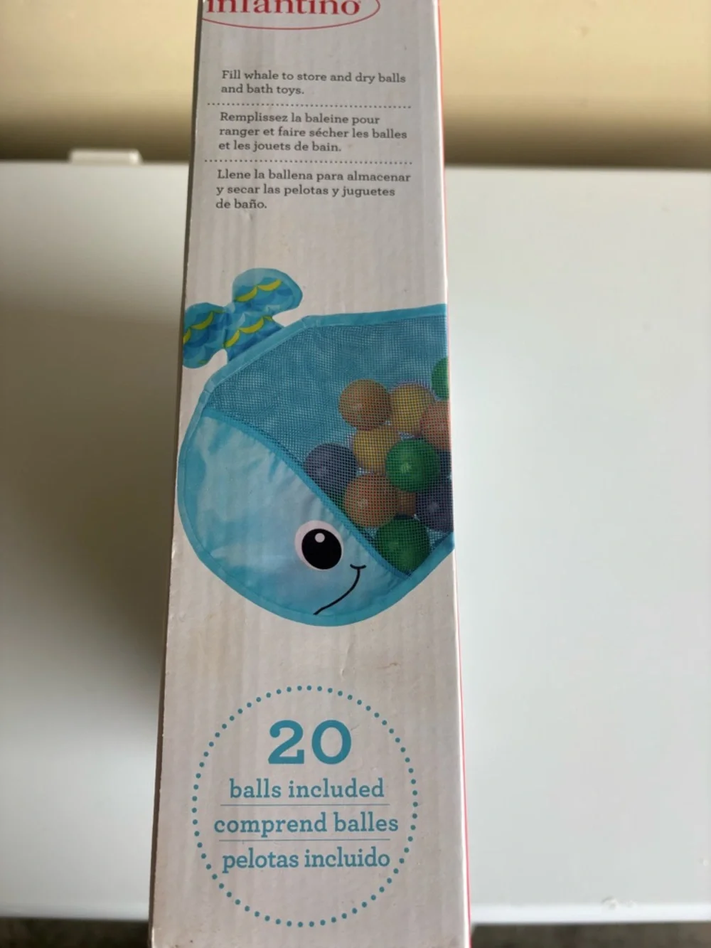 Ball Belly Stick & Store Whale Bath Toy Organizer - Blue NWT